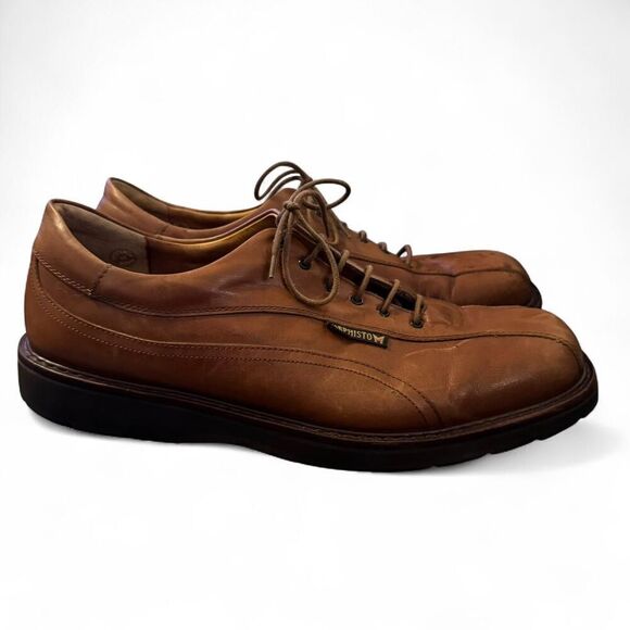 Mephisto Men’s Size 12.5 Brown Leather Lace-Up Comfort Shoes Shock Absorb sole